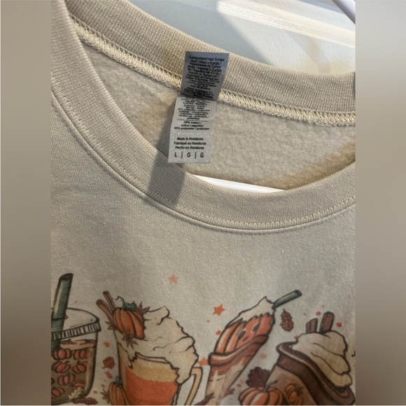 🍂🍁 Fall Gildan Pumpkin Spice Fall Pullover Crewneck Sweatshirt Size Large. - Picture 4 of 5